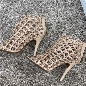 Bedazzled open toe heels